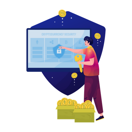 Blockchain security key  Illustration