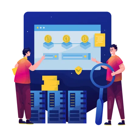 Blockchain server analysis  Illustration