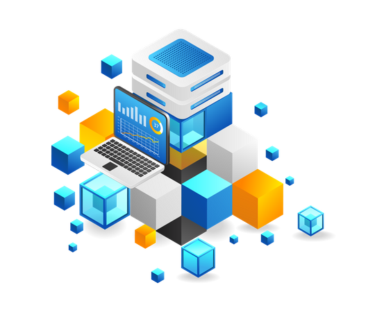 Blockchain server analysis  Illustration