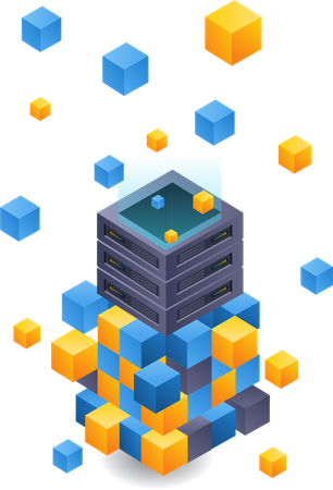 Blockchain server technology  Illustration
