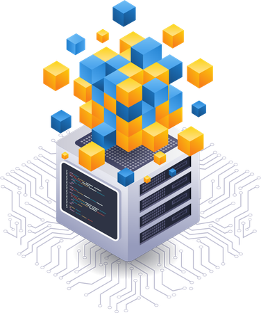 Blockchain server technology  Illustration