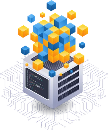 Blockchain server technology  Illustration