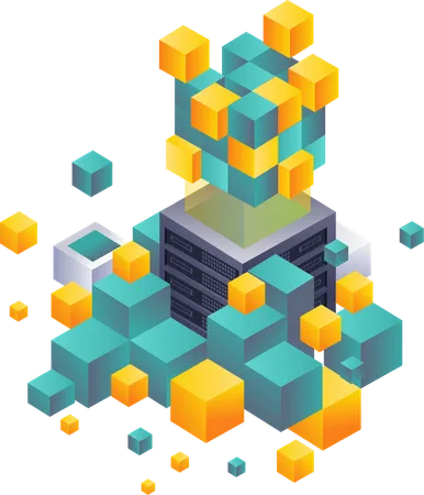 Blockchain server technology  Illustration