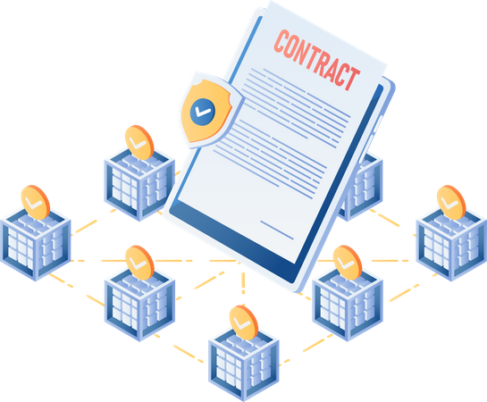 Blockchain Smart Contract Illustration