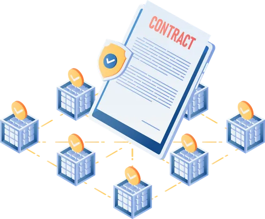 Blockchain Smart Contract Illustration