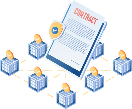 Blockchain Smart Contract  Illustration