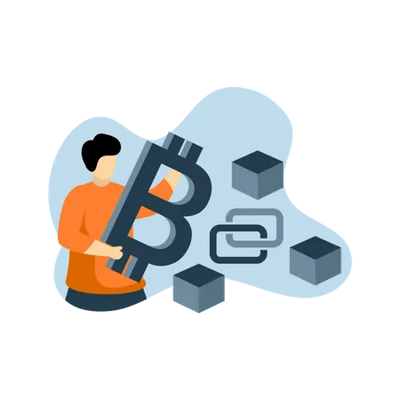 Blockchain Social Network Flat Illustration Suitable For Social Media Promotional Materials Social Network Landing Pages With People Characters Chat Mobile Apps And Online Ordering Service Web Illustration