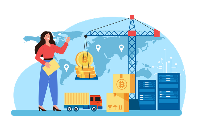 Blockchain Supply Chain Illustration