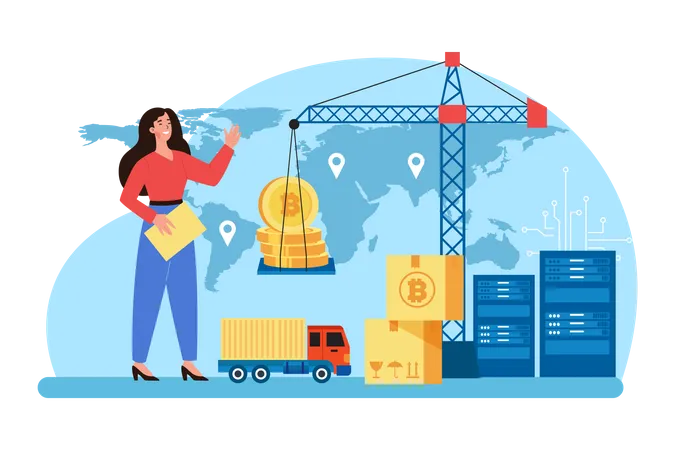 Blockchain Supply Chain Illustration