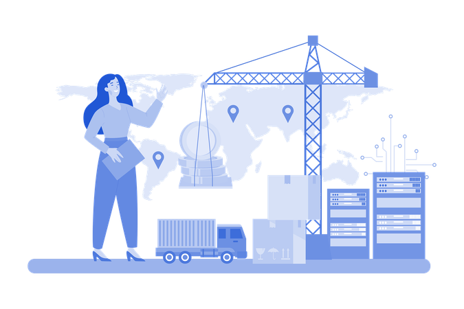 Blockchain Supply Chain  Illustration