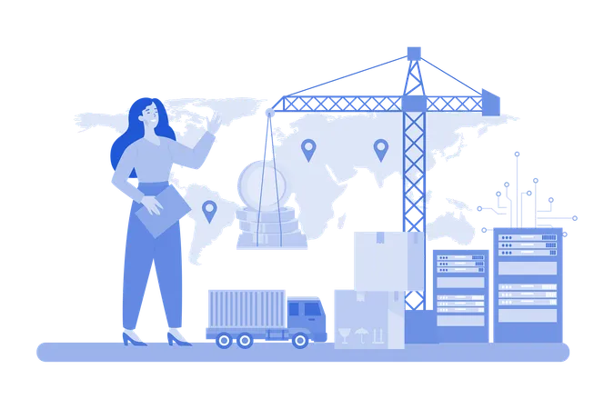 Blockchain Supply Chain  Illustration