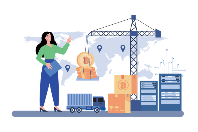 Blockchain Supply Chain  Illustration