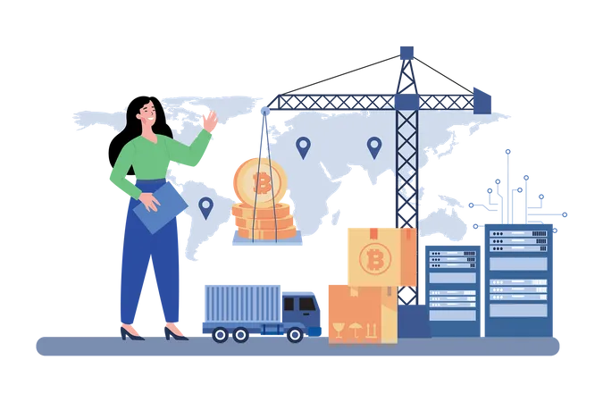 Blockchain Supply Chain  Illustration