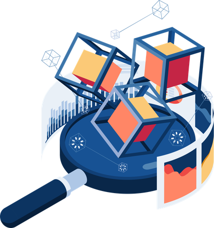 Blockchain tech  Illustration