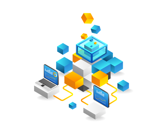 Blockchain-Technologieanalyse  Illustration