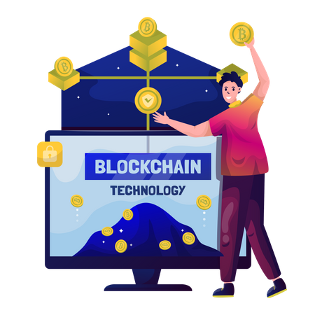 Blockchain Technology  Illustration