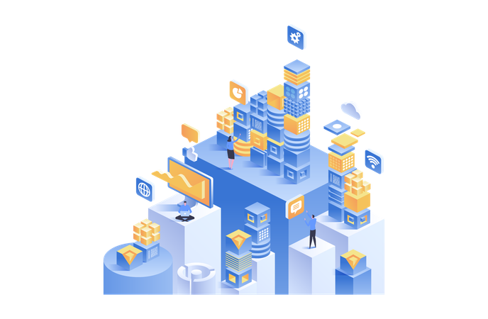 Blockchain technology  Illustration