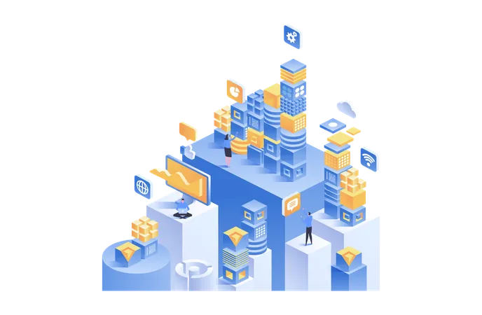 Blockchain technology  Illustration