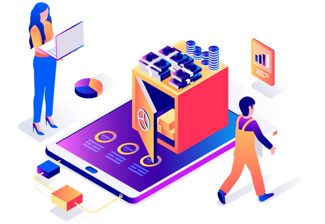 Blockchain technology  Illustration