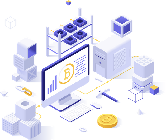 Blockchain technology service  Illustration