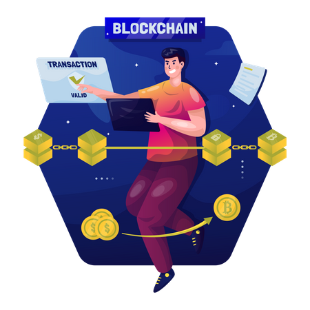 Blockchain transaction Illustration