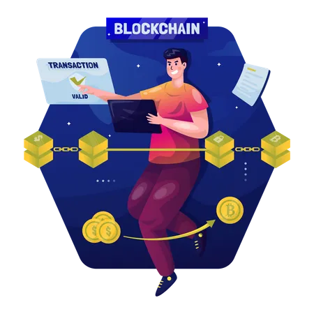 Blockchain transaction Illustration