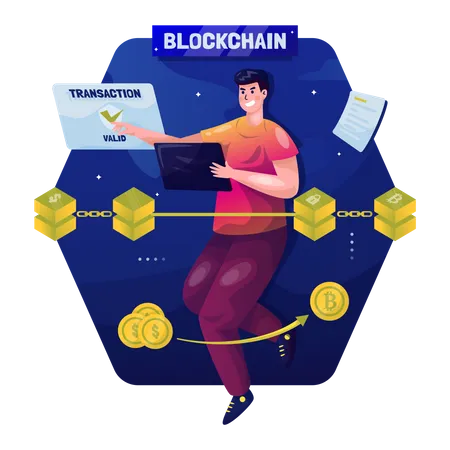 Blockchain transaction  Illustration