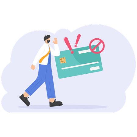 Blocked credit card account  Illustration