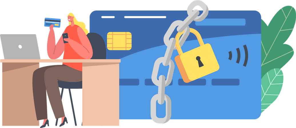 Blocked Credit Card  Illustration