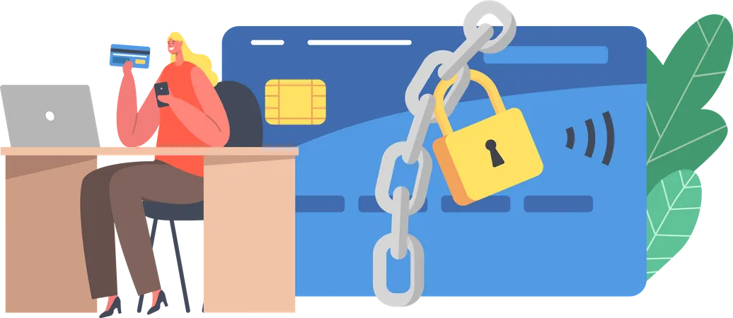 Blocked Credit Card  Illustration