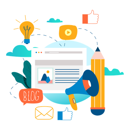 Blog marketing  Illustration