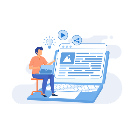 Blog Social media platform  일러스트레이션