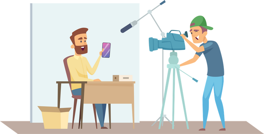 Blogger nimmt Video auf  Illustration