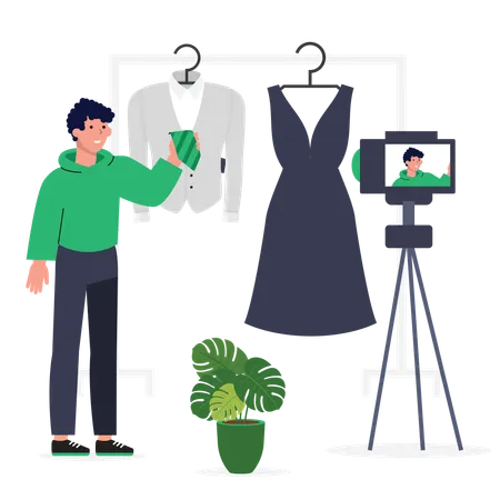 Blogger de moda masculina  Ilustración