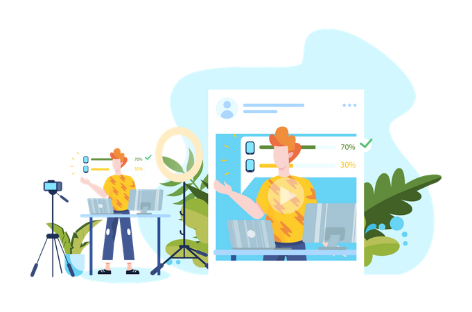 Blogger nimmt Video auf  Illustration