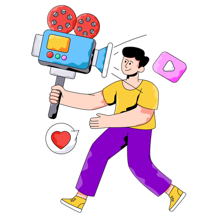 Blogger records online Video  Illustration