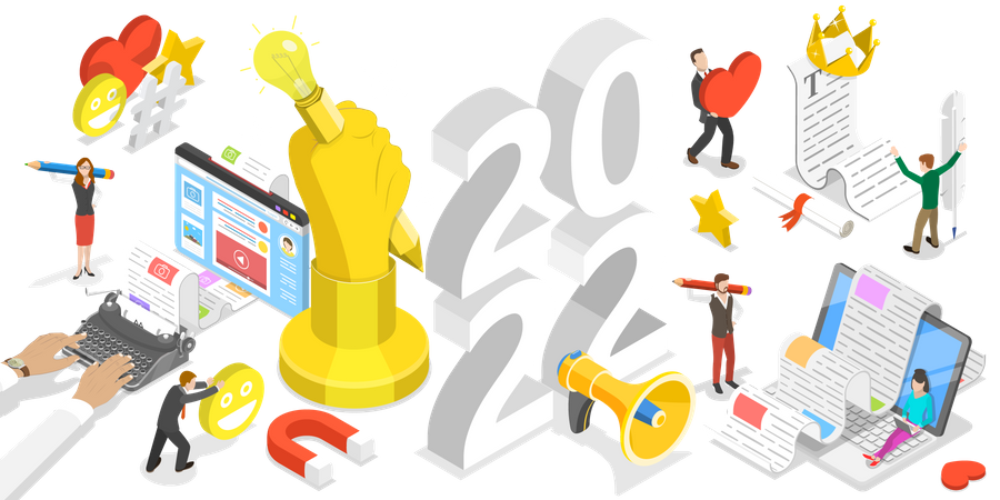 Blogging trends in 2022  Illustration