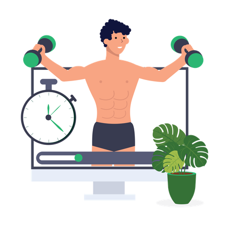 Blogueiro de fitness masculino  Ilustração