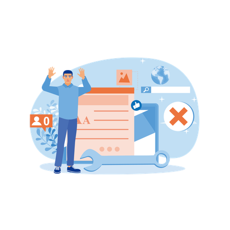 Blogueiros homens cometem erros de promoção de blogs em publicidade em mídias sociais  Ilustração