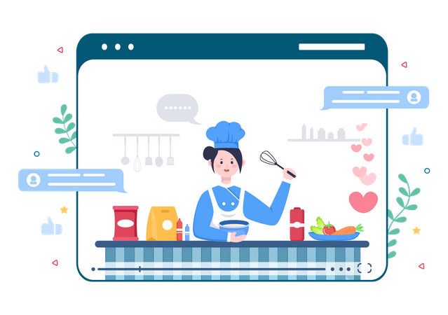 Blogueur de cuisine culinaire  Illustration