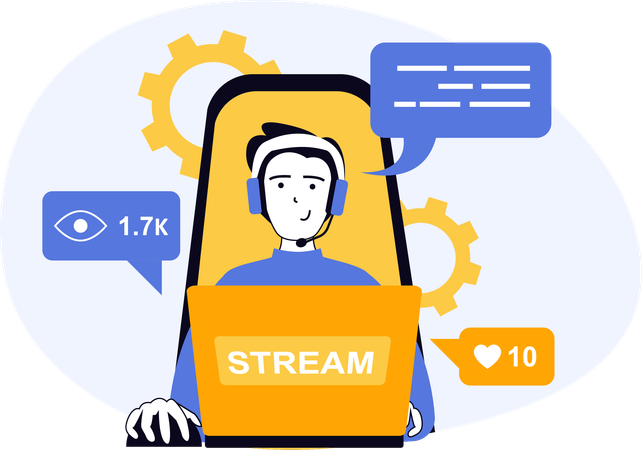 Un blogueur sur les réseaux sociaux publie des vidéos sur son profil  Illustration
