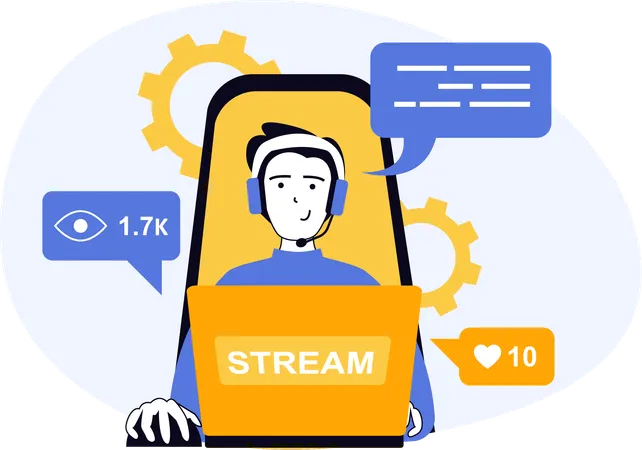 Un blogueur sur les réseaux sociaux publie des vidéos sur son profil  Illustration