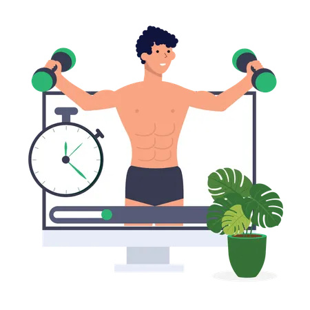 Blogueur de fitness masculin  Illustration