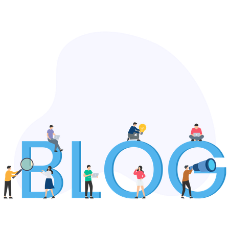 Blogger trouve du contenu de blog  Illustration