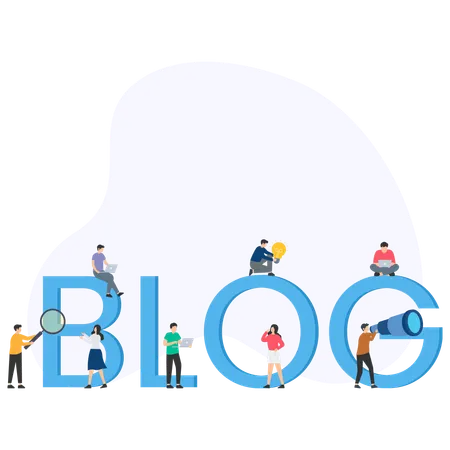 Blogger trouve du contenu de blog  Illustration