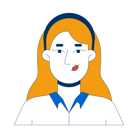 Blonde caucasian female office worker portrait  Illustration