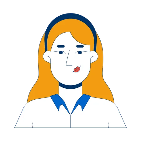 Blonde caucasian female office worker portrait  Illustration