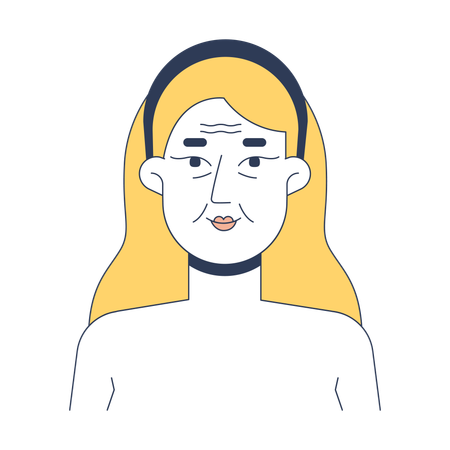 Blonde Frau alternde Haut mit Falten  Illustration
