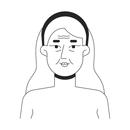 Blonde Frau alternde Haut mit Falten  Illustration