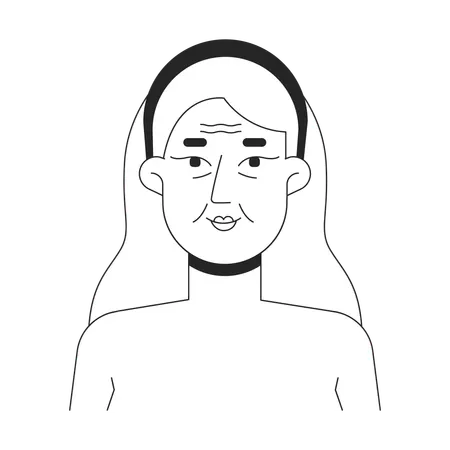 Blonde Frau alternde Haut mit Falten  Illustration